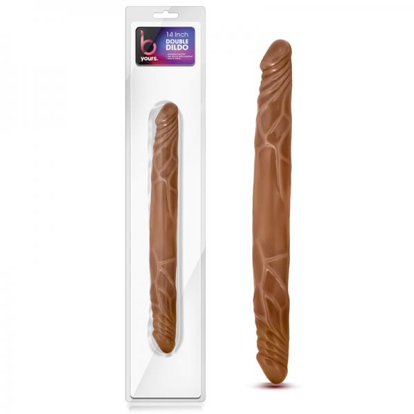 B Yours 14 inches Double Dildo Latin Tan - OmniPleasures