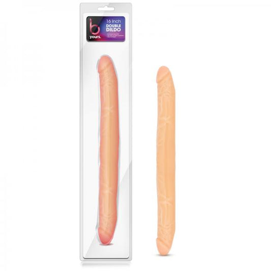 B Yours - 16in Double Dildo - Beige - OmniPleasures