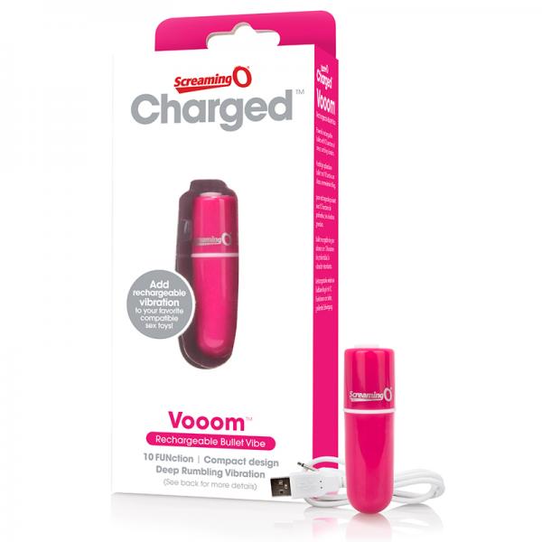 Screaming O Charged Vooom Rechargeable Bullet Vibe - Pink - OmniPleasures