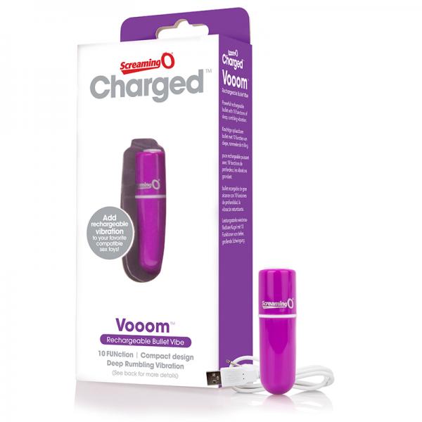 Screaming O Charged Vooom Rechargeable Bullet Vibe - Purple - OmniPleasures