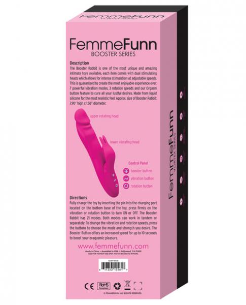 Femmefunn Booster Rabbit Vibrator Pink - OmniPleasures