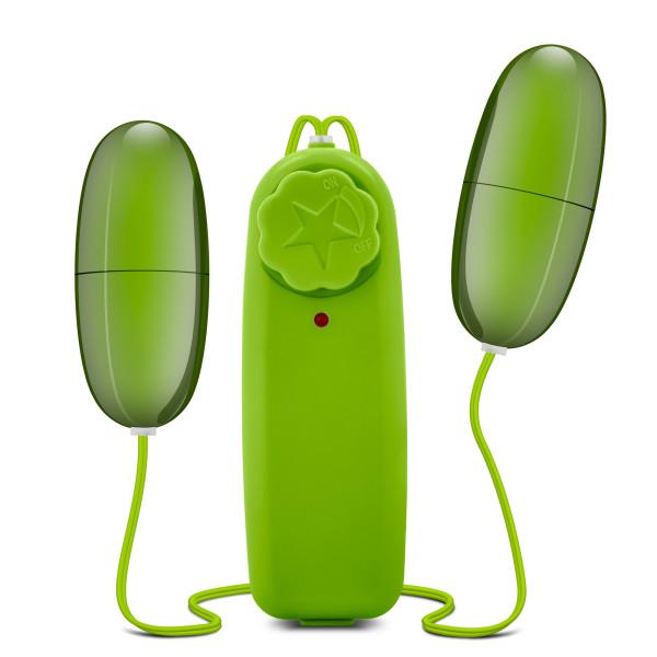 Double Pop Eggs Lime Green Vibrating Bullet - OmniPleasures