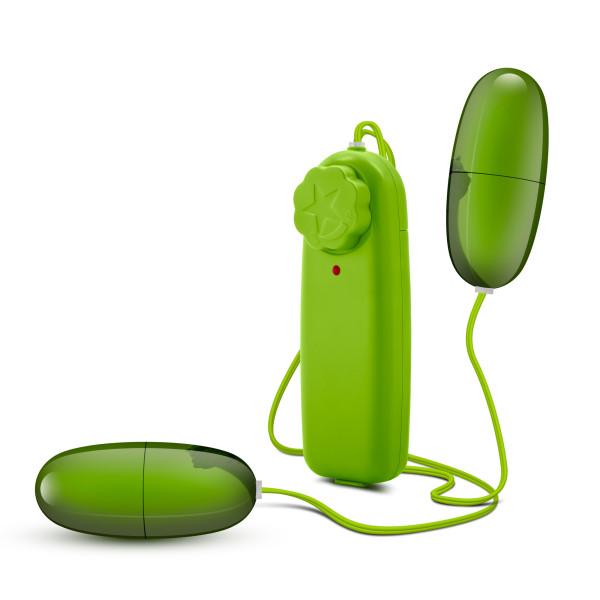 Double Pop Eggs Lime Green Vibrating Bullet - OmniPleasures