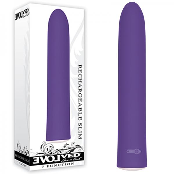 Evolved Rechargeable Slim Vibe 7 Function Waterproof Purple - OmniPleasures