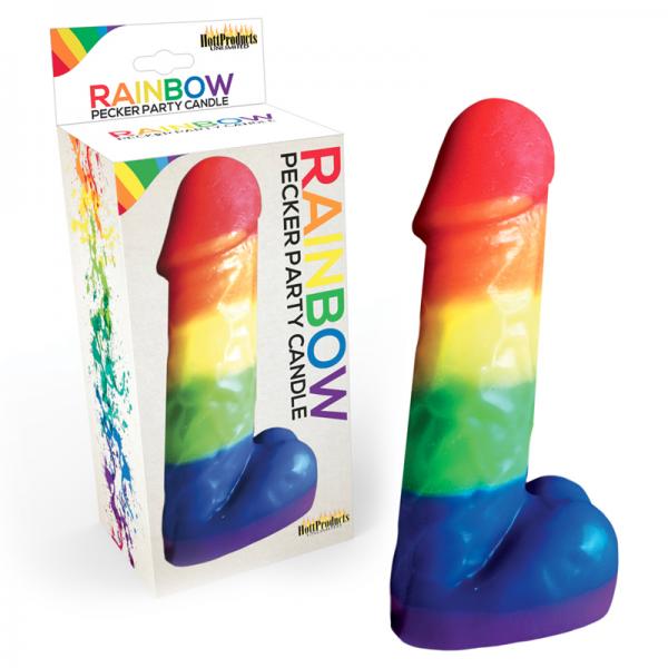 Rainbow Pecker Party Candle 7 inches - OmniPleasures