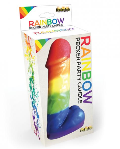 Rainbow Pecker Party Candle 7 inches - OmniPleasures