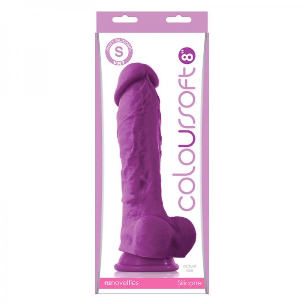 Coloursoft 8 inches Soft Dildo Purple - OmniPleasures