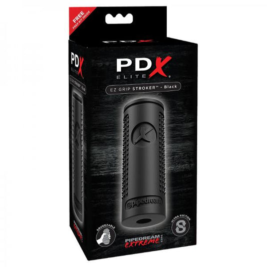 Pdx Elite Ez Grip Stroker Black - OmniPleasures