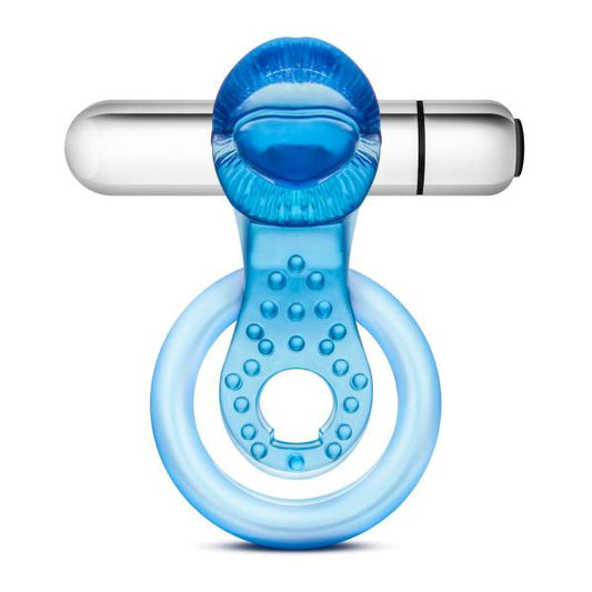 Stay Hard 10 Function Vibrating Tongue Ring Blue - OmniPleasures