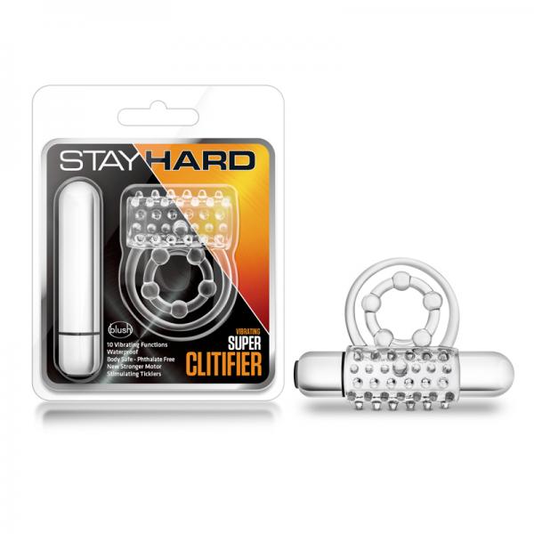 Blush Stay Hard Vibrating Super Clitifier Clear - OmniPleasures