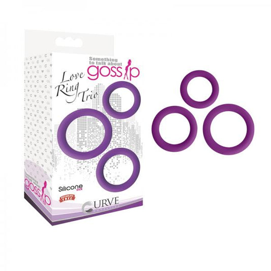 Gossip Love Ring Trio Silicone Violet - OmniPleasures