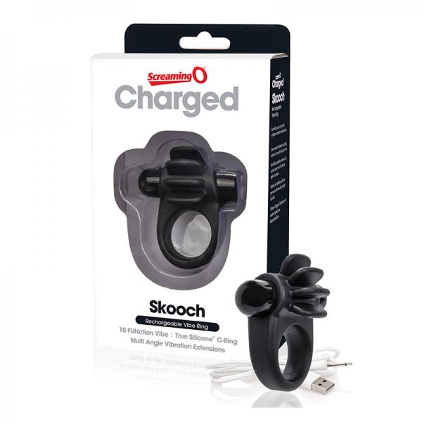 Charged Skooch Vibrating Ring Black - OmniPleasures