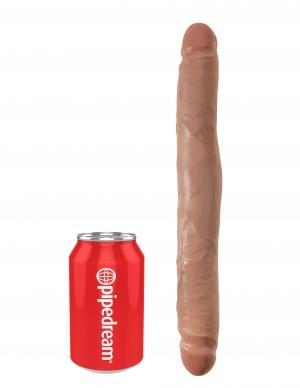 King Cock 12 inches Slim Double Dildo Tan - OmniPleasures