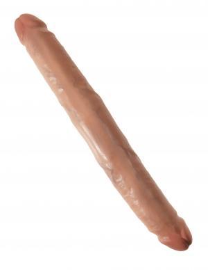 King Cock 12 inches Slim Double Dildo Tan - OmniPleasures