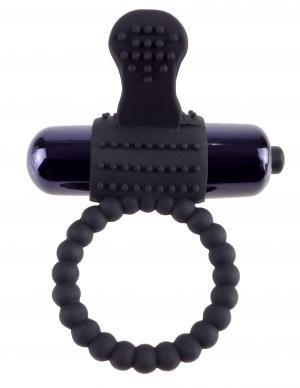 Fantasy C Ringz Vibrating Silicone Super Ring Black - OmniPleasures