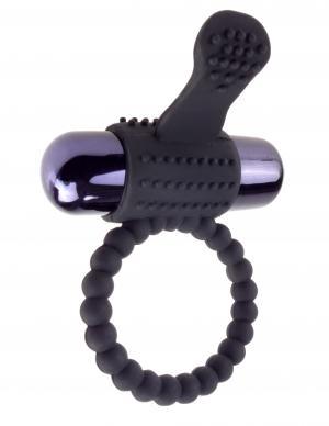 Fantasy C Ringz Vibrating Silicone Super Ring Black - OmniPleasures