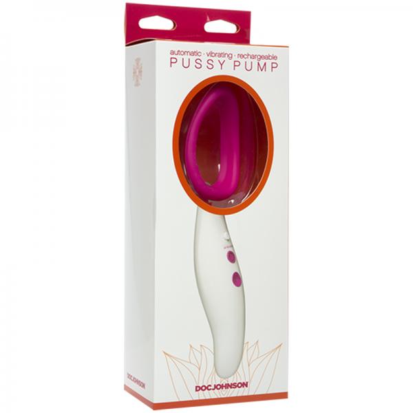 Automatic Pussy Pump Vibrating Pink White - OmniPleasures