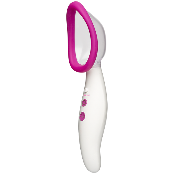 Automatic Pussy Pump Vibrating Pink White - OmniPleasures