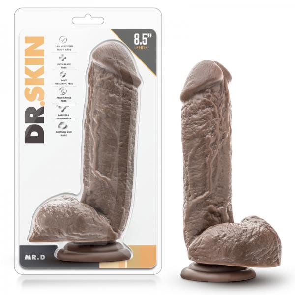 Dr. Skin - Mr. D - 8.5in Dildo With Suction Cup - Chocolate - OmniPleasures