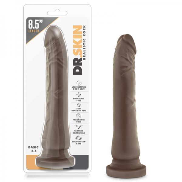 Dr. Skin Basic 8.5 inches Chocolate Brown Dildo - OmniPleasures