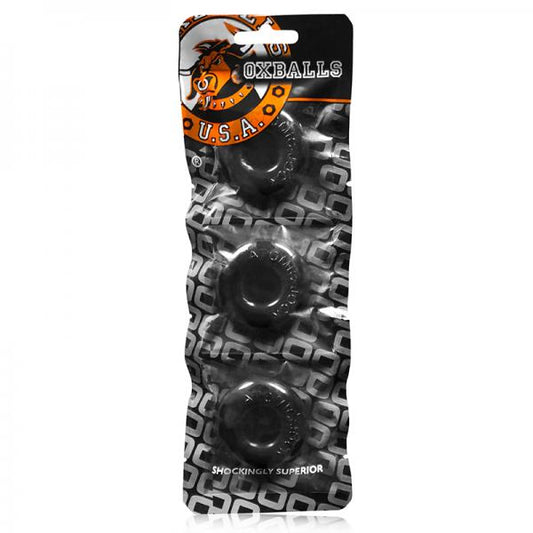 Oxballs Ringer, 3-pack Of Do-nut-1, Small, Black - OmniPleasures