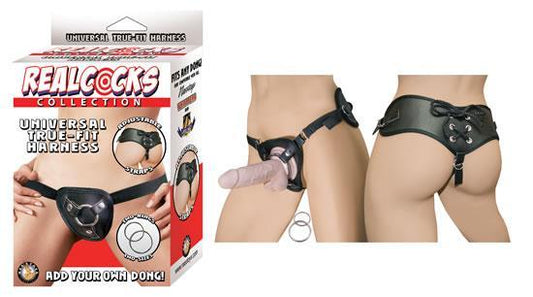 Real Cocks Universal True Fit Harness Black - OmniPleasures