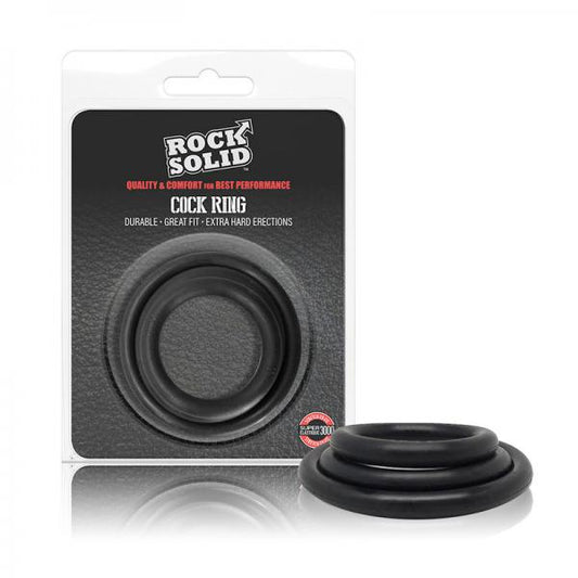 Rock Solid Tri-pack Rubber Gasket (1.25in, 1.5in, 2in) Black - OmniPleasures