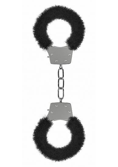 Ouch Pleasure Handcuffs Furry Black - OmniPleasures