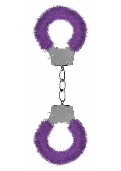 Ouch Pleasure Handcuffs Furry Cuffs Purple - OmniPleasures