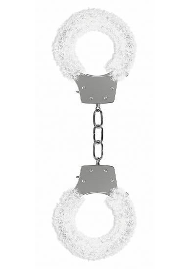 Ouch Pleasure Handcuffs Furry Cuffs White - OmniPleasures