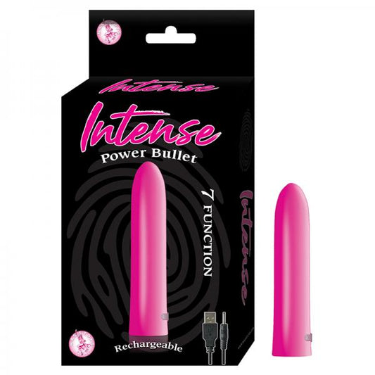 Intense Power Bullet Rechargeable 7 Function Usb Cord Included Waterproof Pink - OmniPleasures