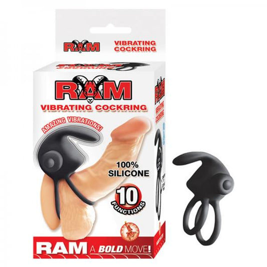 Ram Vibrating Cockring Black - OmniPleasures