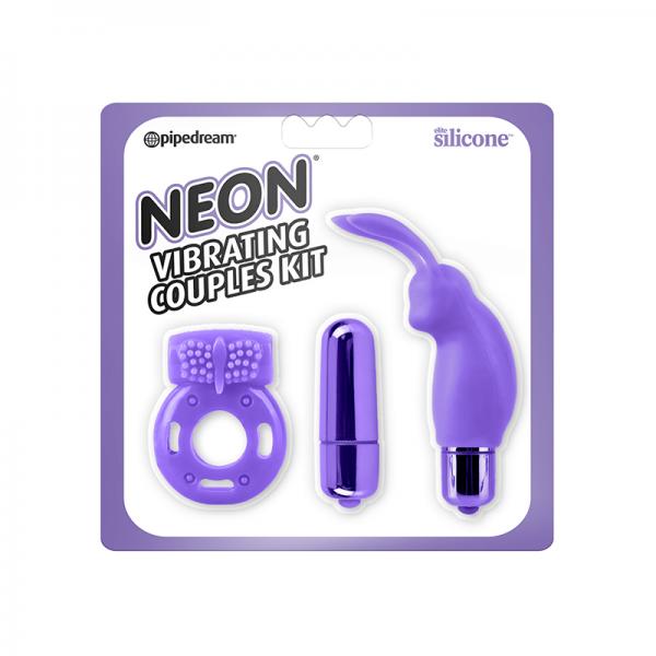 Neon Vibrating Couples Kit Purple - OmniPleasures