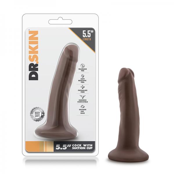 Dr. Skin - 5.5 Inch Cock With Suction Cup - Chocolate - OmniPleasures