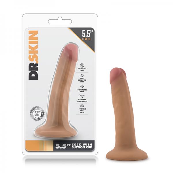 Dr. Skin - 5.5 Inch Cock With Suction Cup - Mocha - OmniPleasures