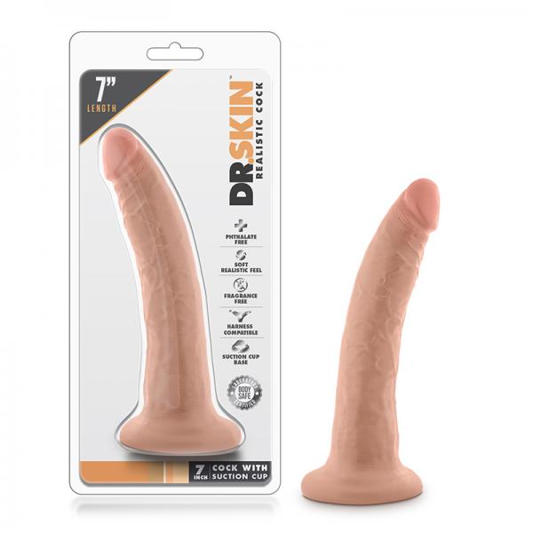 Dr. Skin - 7 Inch Cock With Suction Cup - Vanilla - OmniPleasures