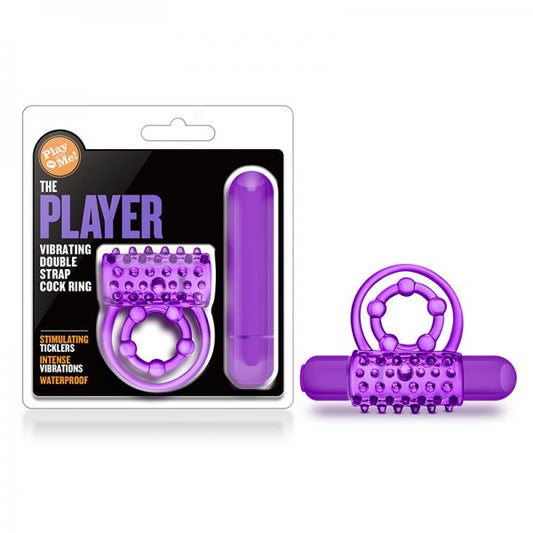 Play With Me - The Player - Vibrating Double Strap Cockring - Purple - OmniPleasures