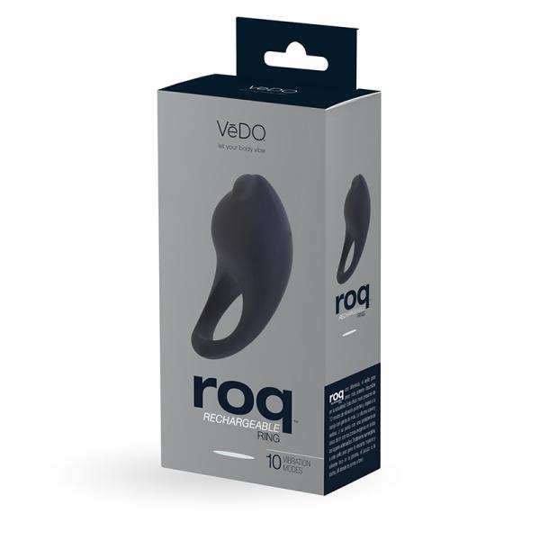 Vedo Roq Rechargeable Ring - Just Black - OmniPleasures