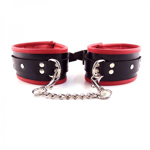 Rouge Padded Ankle Cuff Black/red - OmniPleasures