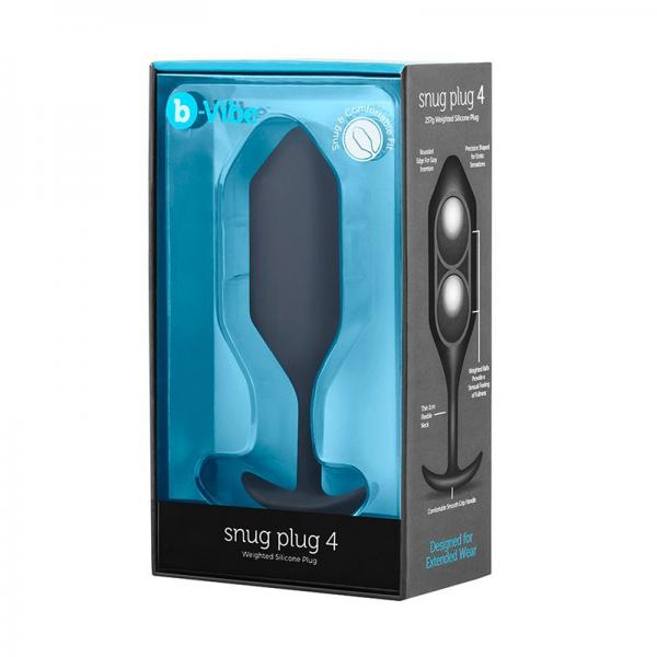 B-Vibe Snug Plug 4 Black 9oz Weight - OmniPleasures