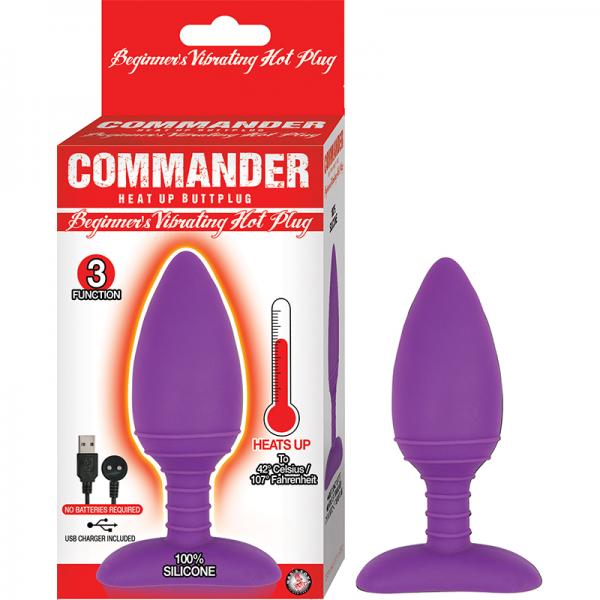 Commander Beginner Vibrating Hot Plug Heating Magnetic Charging 3 Function Waterproof Purple - OmniPleasures