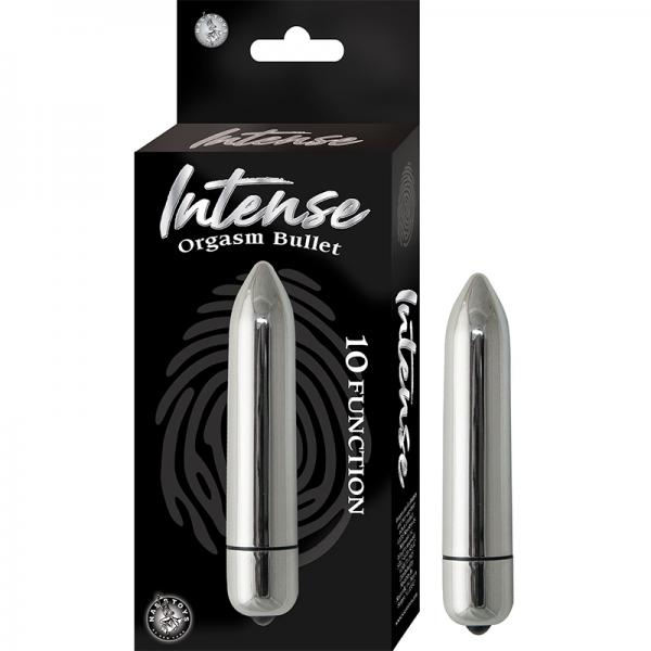 Intense Orgasm Bullet 10 Function Waterproof Silver - OmniPleasures