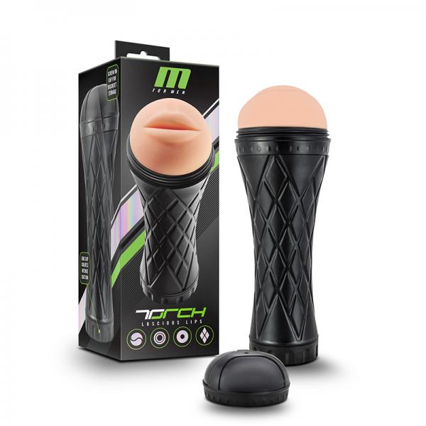 M For Men The Torch Luscious Lips Beige Stroker - OmniPleasures