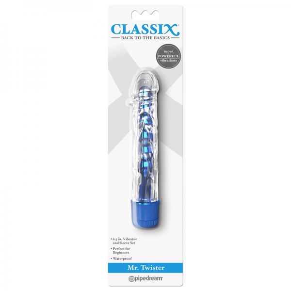 Classix Mr. Twister Metallic Vibe With Tpe Sleeve Blue - OmniPleasures