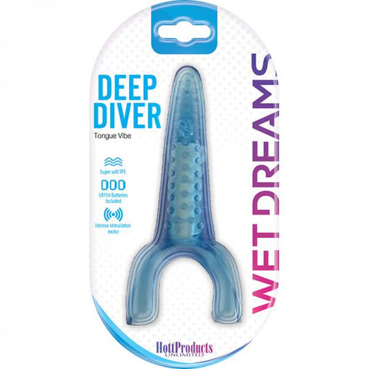 Tongue Star Deep Diver Vibrating Tongue With Motor Blue - OmniPleasures