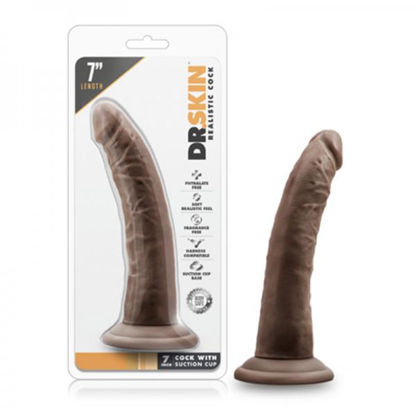 Dr. Skin - 7in Cock With Suction Cup - Chocolate - OmniPleasures