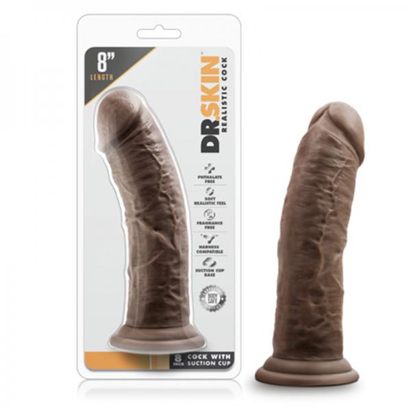 Dr. Skin - 8in Cock With Suction Cup - Chocolate - OmniPleasures