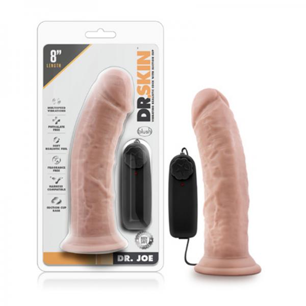 Dr. Skin - Dr. Joe - 8in Vibrating Cock With Suction Cup - Vanilla - OmniPleasures