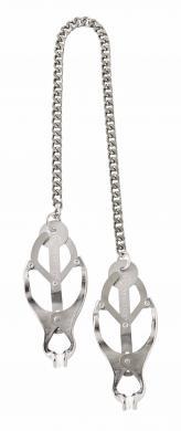 Endurance Butterfly Nipple Clamps with Jewel Chain - OmniPleasures