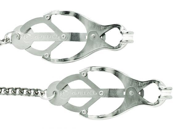 Endurance Butterfly Nipple Clamps with Jewel Chain - OmniPleasures